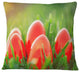 Red Easter Eggs in Green Grass Landscape Photography Throw Pillow, 16"x16"
