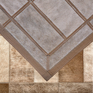 Cowhide Patchwork Rug, Daedalus, Ashen, 5'x8'