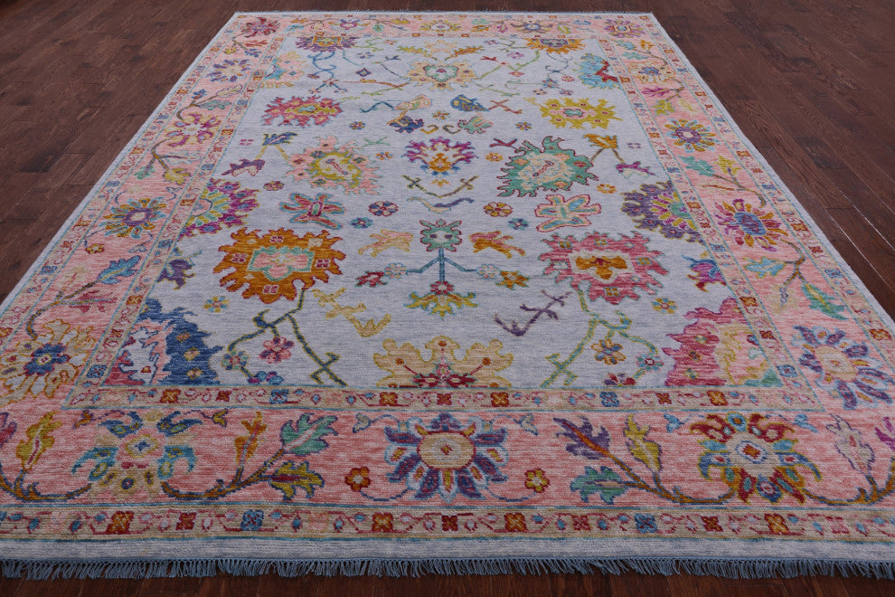 Handmade Turkish Oushak Wool Rug 9' 4" X 12' 0" - Q14816