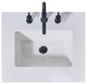 Edolo Engineered Stone Vanity Top, Snow White Apron With White Sink, 24"