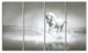 White Horse Running in Water, Animal Canvas Art Print, 48"x28", 4 Panels