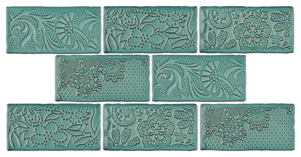Antic Feelings Ceramic Subway Wall Tile, Lava Verde