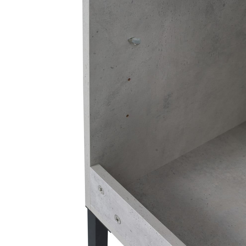 Freestanding/Floating Bathroom Vanity With white Ceramics Top, Grey, 30"