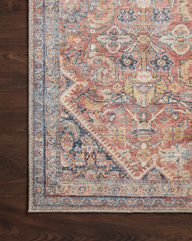 Loloi II Adrian Rust/Denim Area Rug, 3'6"x5'6"
