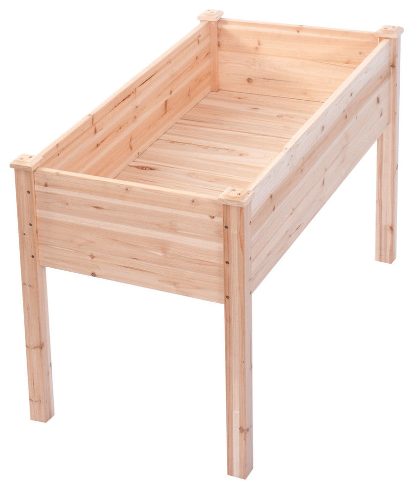 Costway Wooden Raised Vegetable Garden Bed Elevated Planter Kit Grow Gardening