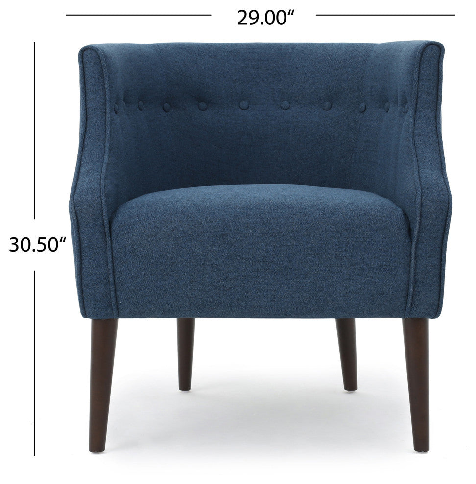 GDF Studio Davidson Tub Design Upholstered Accent Chair, Navy Blue