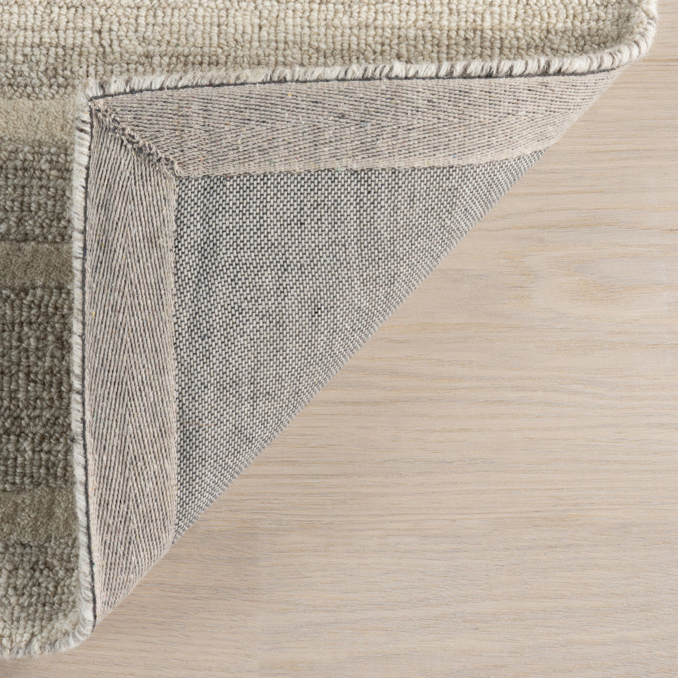 Parsa Striped Wool Area Rug, Beige 8'x10'