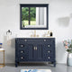 48 Inch Bathroom Vanity Set with 38 Inch Mirror, Quartz Top, cUPC Certified Sink, Navy Blue