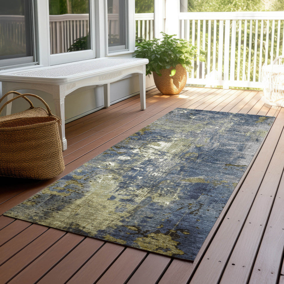 Machine Washable Indoor/Outdoor Chantille ACN1870 Khaki 2'3" x 7'6" Runner Rug