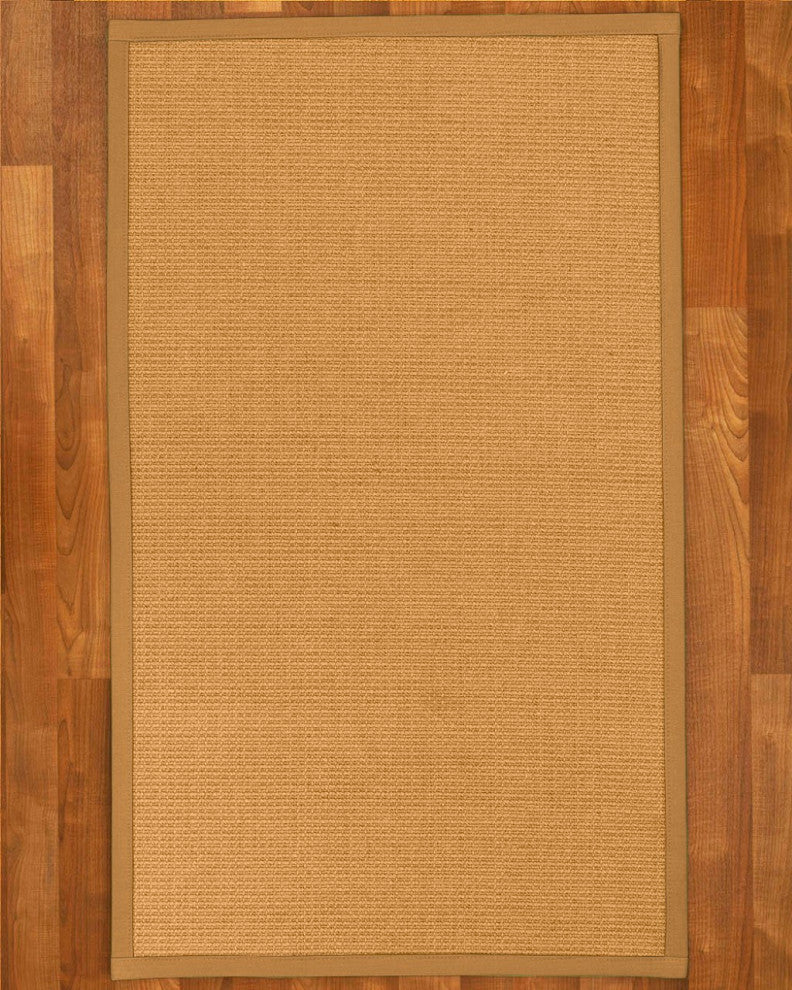 Natural Area Rugs Davlin Custom Sisal Rug, 6'' x 9'', Khaki Border