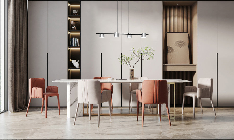 Altamira 4-Light Linear Pendant, Structured Black Finish, Matte Nickel Shade