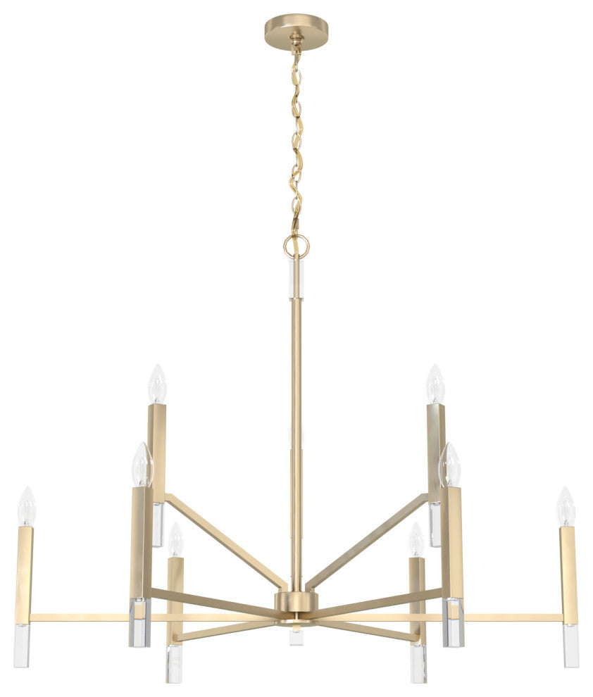 Hunter Sunjai Alturas Gold 9 Light 2-Tier Chandelier Light