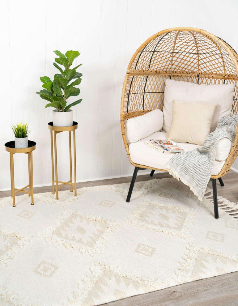 Unique Loom Ivory Mesa Area Rug, Ivory, 4'x6', Rectangular