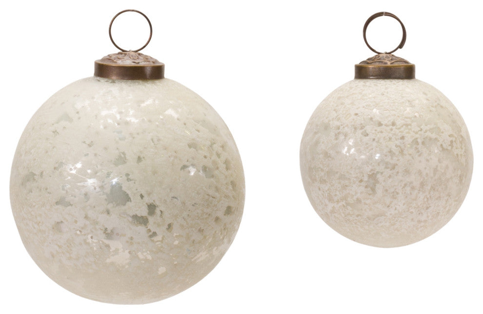 Frosted Glass Ball Ornament, 4-Piece Set