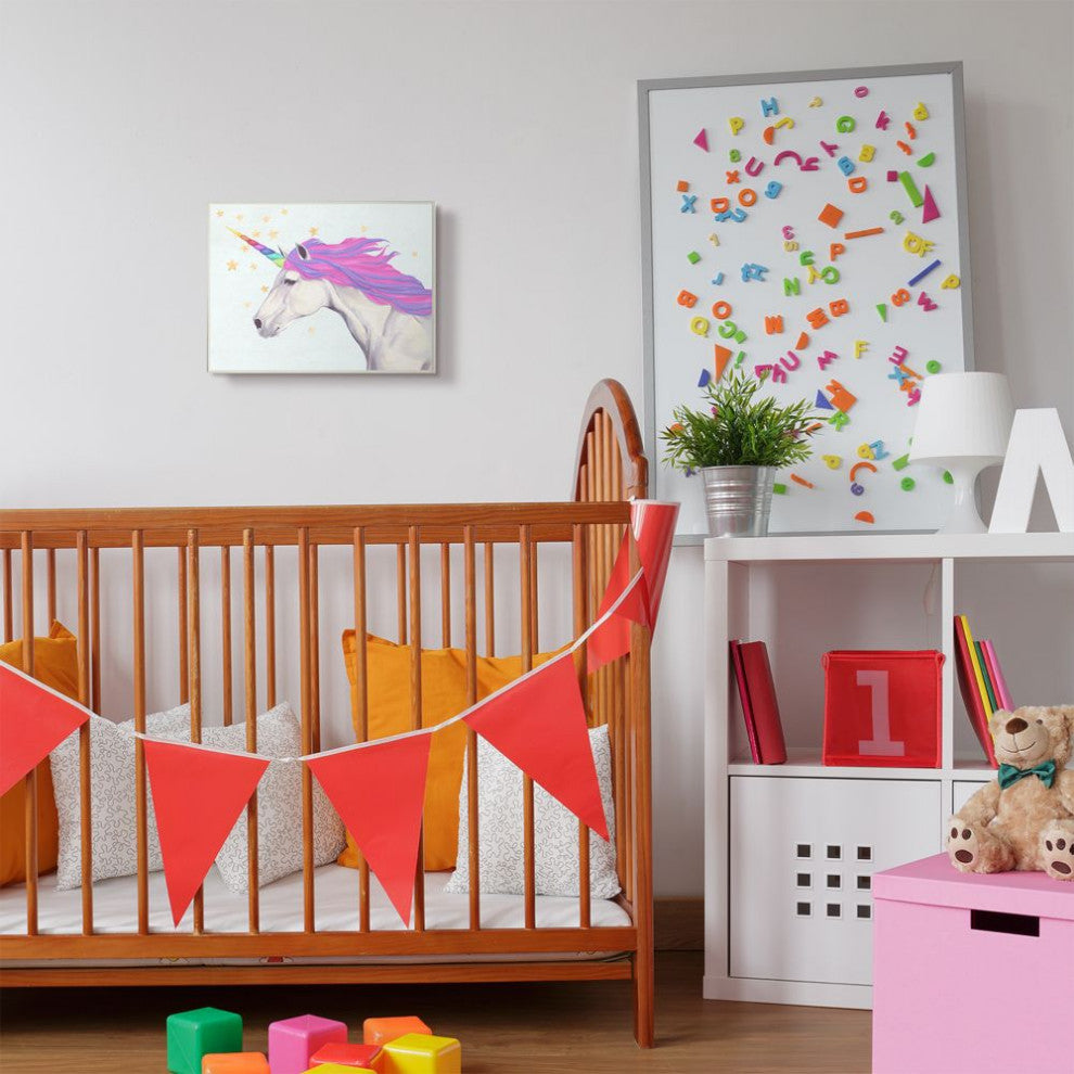 The Kids Room by Stupell Gold Star Rainbow Unicorn Painting, 10 x 15