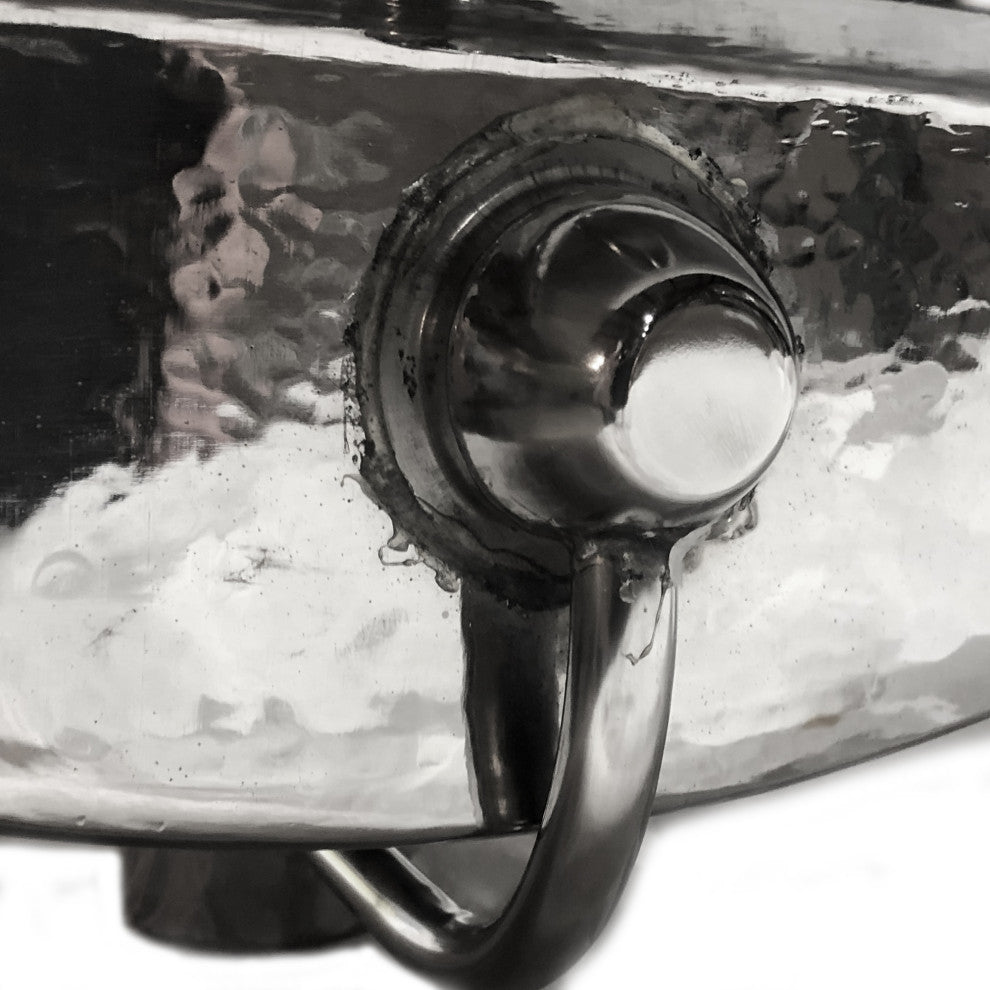 Nantucket Sinks Hammered Stainless SteelUndermount Bathroom Sink with Overflow
