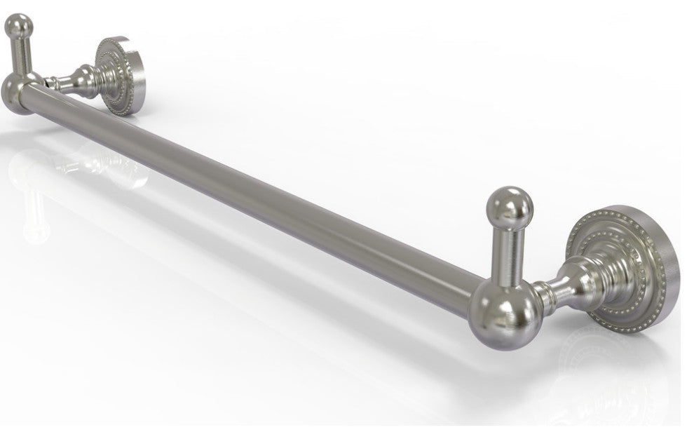 Dottingham 18" Towel Bar with Integrated Hooks, Satin Nickel