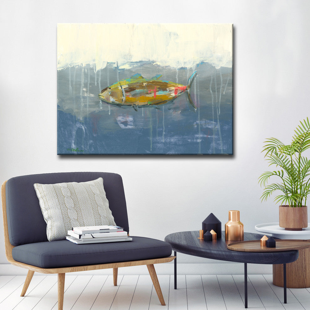 Tuna in Water' Canvas by Leslie Owens, 40"x30"
