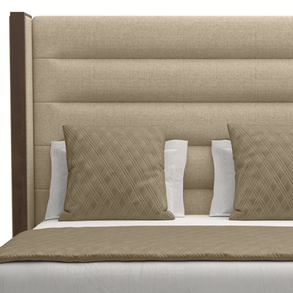 Nativa Interiors Irenne Horizontal Channel Bed, Flax, King, Medium 67"