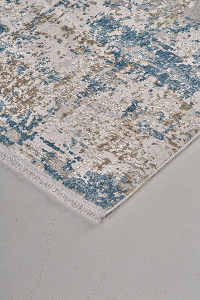 Weave & Wander Lindstra Blue/Ivory 4'10"x7'10" Rug