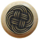 Classic Weave Wood Knob, Antique Brass, Natural Wood Finish, Antique Brass