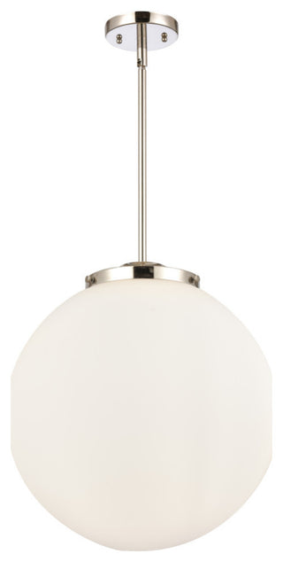 Beacon Pendant, Polished Nickel, Matte White, Matte White