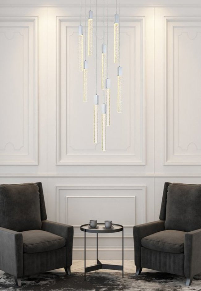 Elegant Lighting 2067D24 Weston 9 Light 24"W LED Crystal Multi - Chrome