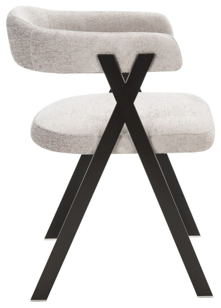 Safavieh Izzy Chenille Dining Chair Grey/Black
