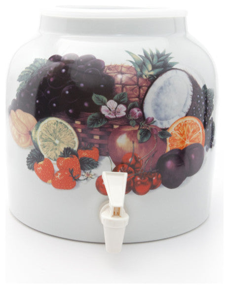 Goldwell Designs Tropical Fruits Design Water Dispenser Crock