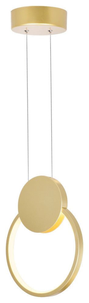 Pulley 8 in LED Satin Gold Mini Pendant