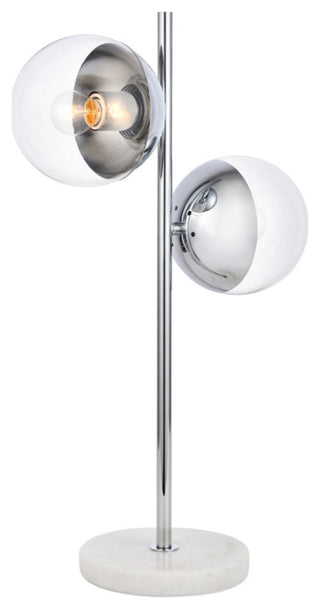 Elegant Eclipse 2-Light Chrome Table Lamp