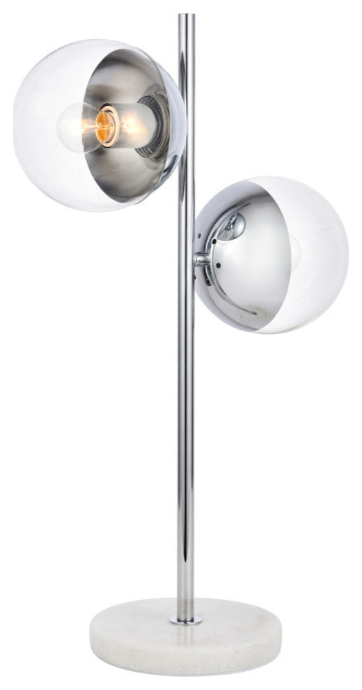 Elegant Eclipse 2-Light Chrome Table Lamp