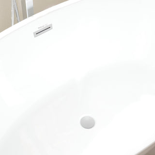 Vanity Art 55"x32" Acrylic Freestanding Soaking Bathtub, Pure White
