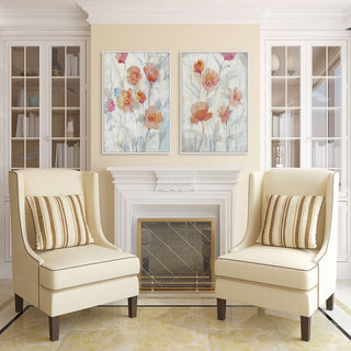 Watercolor Blooms Diptych, 48x36