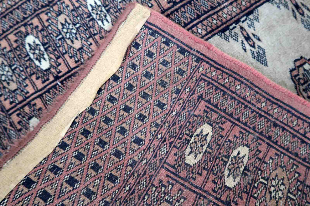 Handmade Vintage Uzbek Bukhara Runner 2.6'x12.2', 80cmx373cm 1960s