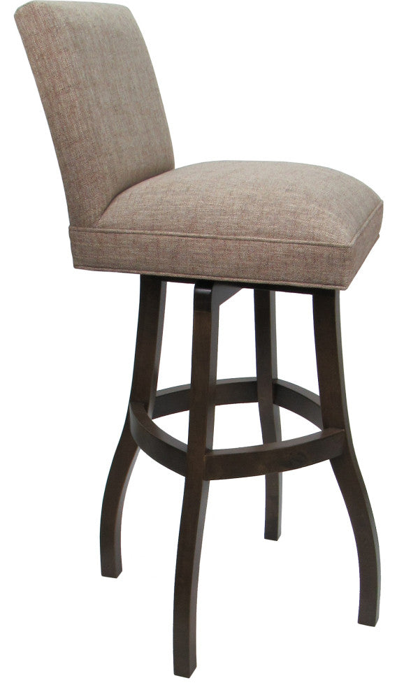 Swivel Wood Counter, Bar or Extra Tall Stool - Sommerville on S-Base, Basin Beige - Dark Walnut, 34"