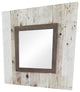 Reclaimed Slat Mirror With Whitewashed Boards, 30"x30"