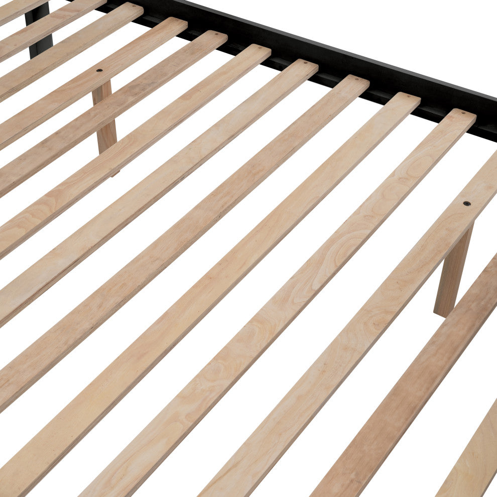 Gewnee Wood Twin-Over-Full Bunk Bed with Trundle and Stairway, Espresso