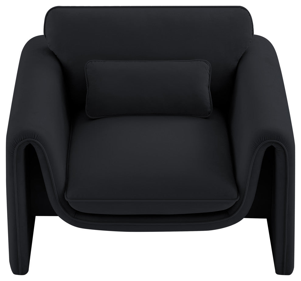 Sloan Black Velvet Fabric Chair