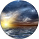 Incredible View Of Typical Sunrise, Seashore Round Wall Art, 11"