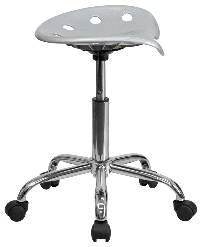Beautiful Tractor Seat and Chrome Stool, Silver