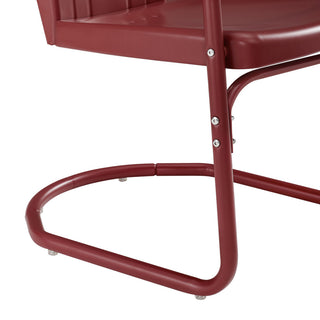 Tulip 5-Piece Outdoor Dining Set, Dark Red Satin