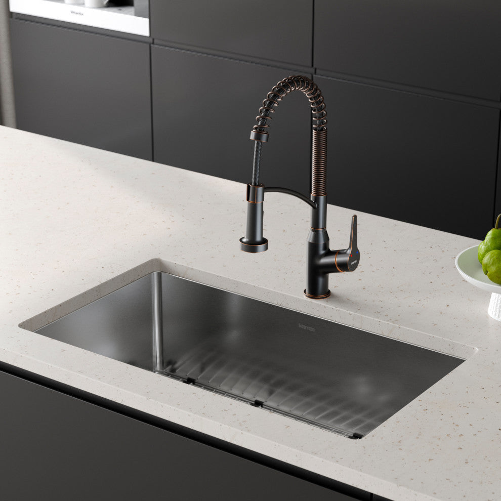 Karran Single-Handle Pull-Down Sprayer Kitchen Faucet, Oil Rubbed Bronze
