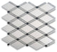 Thassos White Marble Diamond Lattice Mosaic Tile Carrara Black Polishe, 1 sheet