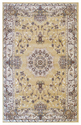 Gold Traditional Oriental Tabriz Area Rug