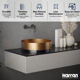 Karran Cinox Stainless Steel Round Vessel Sink, Brushed Copper and Gunmetal Grey