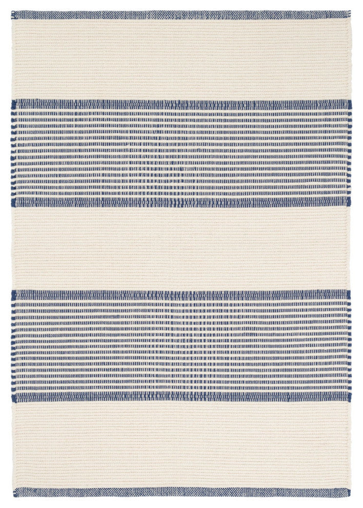 Mark D. Sikes x Dash & Albert La Mirada Navy Handwoven Cotton Rug, Blue, 2' x 3'