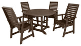 Weatherly 5-Piece Round Dining Set, Weathered Acorn
