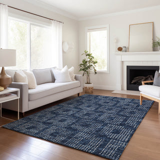 Premium Machine Washable Mayfield AMF33 Blue 9' x 12' Rug