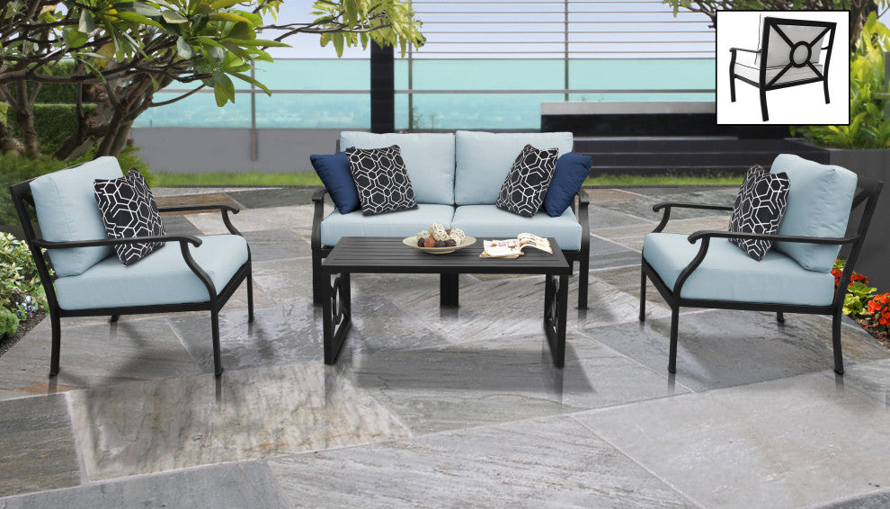 kathy ireland Madison Ave. 5 Piece Aluminum Patio Furniture Set 05c, Tranquil